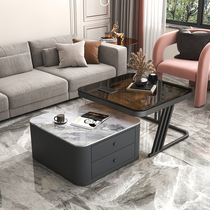 Modern simple light luxury stretched tea few small household rock table on the sofa side