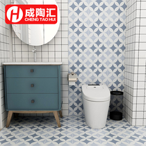 Retro geometric tiles 300X300 toilet toilet wall tiles kitchen non-slip floor tiles balcony Nordic tiles