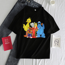 2021 summer new net red sisters girlfriends clothes T-shirt female super fire cec short sleeve Sesame Street print clothes tide