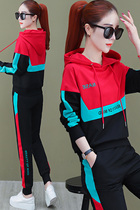 European station 2021 Spring and Autumn new sportswear suit women fashion Korean version of the European goods leisure two-piece tide