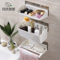 Toilet suction cup rack wall-mounted bathroom rack-free storage rack toilet multi-function storage rack