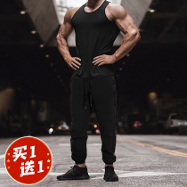 Sports trousers mens running fitness brothers spring and autumn fast-drying high-elastic muscle breathable training close foot pants