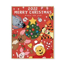 Christmas Cartoon Vini Bears Digital Oil Painting Diy Cartoon Cartoon Animated Cartoon of Propylene Oil Color Painting Jumping Tiger Hanging Painting
