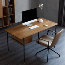 Chinchilla Xiansen modern simple boxwood desk Full solid wood computer desk Double writing desk Study furniture