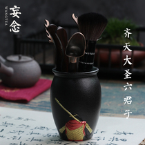 Delusion Sun Wukong Tea Ceremony Black Sandalwood Six gentlemen Suit Qi Tiansheng Tea clip Tea needle Kung Fu Tea accessories