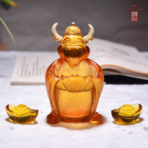 Glaze pen holder ornaments creative golden bull 2021 ox year mascot high-grade practical new year gift to send friends teacher