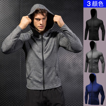 Fitness clothes Mens sports quick-drying autumn long-sleeved fitness tops Stretch sports running clothes Winter fitness jackets