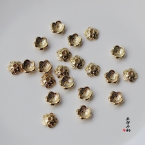 14K Bag Gold Light Gold Fidelity Floral Cap Flower 8mm Homemade Handstring Necklace Earrings Diy Handmade Ornament Accessories