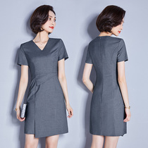 Gray professional dress female commuter summer ol temperament fashion overalls dress jewelry store shopping guide tooling spring and autumn