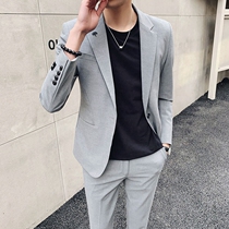 2021 autumn and winter new mens suit groom wedding dress Korean version of the trend suit mens suit business and leisure trend