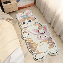 Minimalist cute cartoon kitty footbed imitation cashmere teenage girl carpet living-room Bedroom bedside blanket Childrens room floor mat