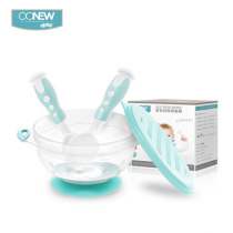 OONEW Oh Oh cow childrens tableware set baby food supplement training Bowl Spoon sucker rice bowl anti-fall