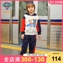 8 Wang Wang team Boys set 2021 Spring and Autumn new children cartoon red sportswear boys fashionable 2 sets