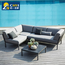 Nordic outdoor sofa rattan soft hotel garden designer outdoor courtyard leisure waterproof rattan sofa combination