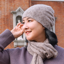 Middle-aged and elderly double wool cap female winter mother mother-in-law Santa cap children autumn and winter grandma knitted thickening