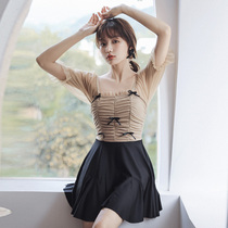 Swimsuit women 2021 new one-piece dress Conservative belly thin Korean ins Net red hot spring vacation