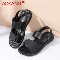 Aokang mens shoes 2021 summer new comfortable soft soled casual sandals mens non-slip trend Korean beach shoes