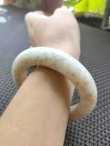 Hetian Jade Qinghai material boutique wild cattle ditch cream osmanthus cake rough round bracelet