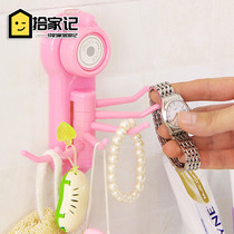 Creative small objects behind the door hook wall-mounted kitchen bathroom super powerful suction cup seamless six-claw hook