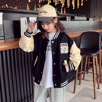 UK Next Sara Girl Jacket 2022 Spring New Children Foreign Air Trendy CUHK Youngster Baseball Suit Blouse