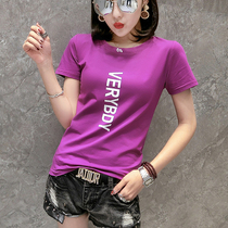 European and American fashion brand women's 2021 new summer fashion cotton T-shirt women's short sleeve slim half sleeve letter clothes T
