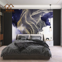 Nordic style simple abstract geometric lines background wallboard Bedroom living room model room bamboo and wood fiber integrated gusset