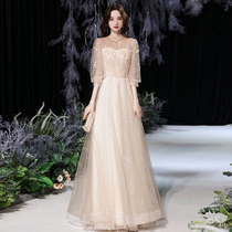 Champagne Evening Gown Lady Banter 2021 New Temperament Small Crowns Bridesmaid Light Extravagant High-end Tandem Dress Lady Winter