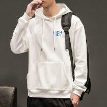 Mens hooded clothes Korean fashion fashion Mens autumn clothes simple loose autumn and winter New long sleeve jacket