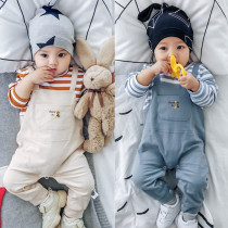 French Jacadi baby jumpsuit spring and autumn cotton elastic male and female baby newborn full moon long sleeve climbing suit