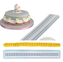 Fondant cake chocolate mold pearl flower cluster lace skir