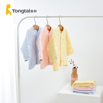 Tongtai autumn and winter New 3 months-2 years old male and female baby baby padded stand collar shirt pants home warm set