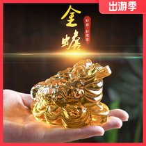 High-end large and small crystal gold Chan fortune ornaments Wangcai transfer Mascot home decorations opening gifts