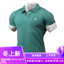 ins muscle fitness short sleeve male Brothers training clothes outdoor sports running business casual men polo shirt T-shirt