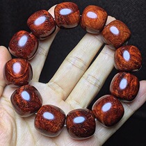 Indian small leaf Rosewood demolition old material spiral Venus 1 8 old beads hand string Buddha beads chicken red high oil density