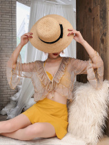 Swimsuit ins wind super fairy four-piece sexy Korean hot spring net red fairy fan bikini belly cover conservative swimsuit