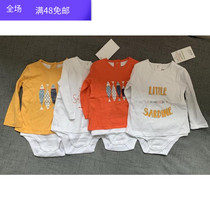 Foreign trade Original single spring autumn baby Pure cotton Two sets Long sleeves Triangle climbing clothes New infant Harvest Lieven clothes