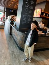 Boy denim shirt 2020 Spring and Autumn new childrens clothing Primary School personality handsome childrens shirt