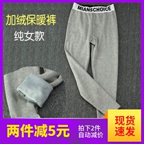 New thin cotton women autumn and winter thick plus velvet les handsome t neutral warm pants leggings tt cotton pants