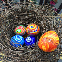 Hot sale fish tank embellishment colorful stone small flower egg crafts artificial stone colorful creative peacock egg