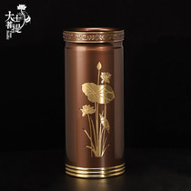 Taiwan pure copper incense barrel with incense home offering incense bucket put incense bamboo stick incense bucket in front of the Buddha for Buddha incense tube