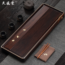 Ebony tea tray household solid wood Japanese whole kung fu tea set simple drainage mahogany tea tray dry bubble table