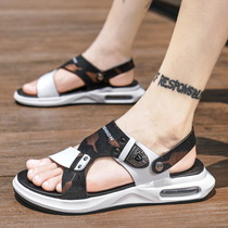 2021 new mens casual sandals mens Korean version of the trend wear Joker slippers driving dual-purpose leather