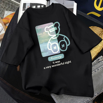 Black cotton seven-point sleeve shirt 2021 summer new short sleeve T-shirt female loose Korean half sleeve tide ins body shirt