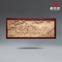 Zhou Xianrong Eight Immortals hand-carved living room study background wall customized characters drunk Baxian Dongyang wood carving