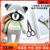 37 small raccoon crochet illustration creative workshop artistic flavor small raccoon doll super beautiful color decoration