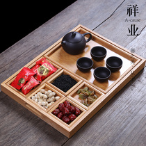 Xiangye Japanese bamboo rectangular tea tray Living room Household wooden water cup Tea cup Tea set Hotel tray