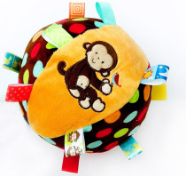 Baby Bell ball cloth ball with label baby hand grab ball throw ball plush toy kindergarten early education puzzle