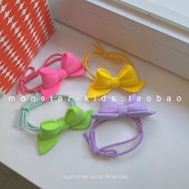 Three-dimensional candy-colored bow hair rope cute hair ring head rope tied hair elastic net red girl hair accessories