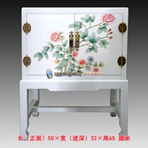 Yangzhou lacquerware factory neoclassical lacquer art decorative furniture painted white double door flowers and birds bedside table sofa several customization