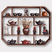 Live room shelf solid wood teapot teapot shelf hanging wall blog post on the living room floor of the solid wood medium wall wall wall wall wall wall wall